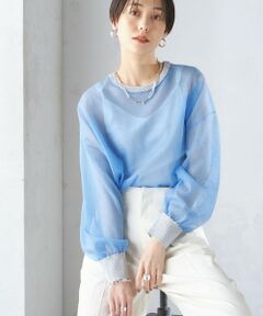 SHIPS / シップス ニット・セーター | 〈手洗い可能〉シアー ラメ クルーネック プルオーバー 24SS ◇