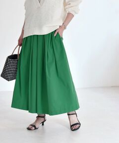 SHIPS / シップス ロング・マキシ丈スカート | quaranciel:〈洗濯機可能〉タイプライター ランダム タック スカート