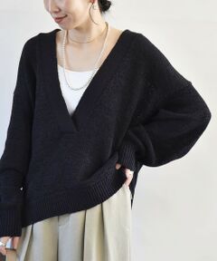 SHIPS / シップス ニット・セーター | quaranciel:〈手洗い可能〉テープヤーン Vネック ルーズ プルオーバー
