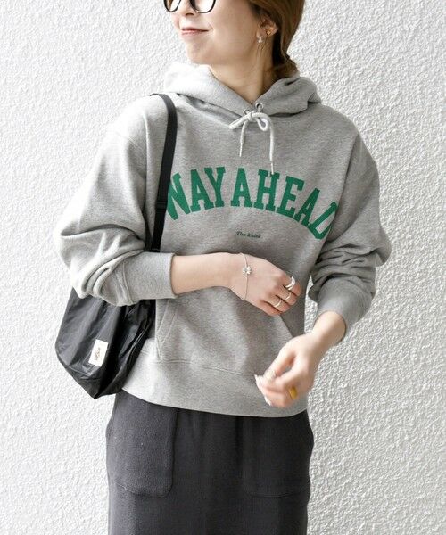 SHIPS for women / シップスウィメン パーカー | 【SHIPS any別注】THE KNiTS:〈洗濯機可能〉カレッジ ロゴ フーディ パーカー 24SS（グレー）