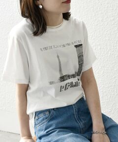 La Hutte:〈洗濯機可能〉デザイン ロゴ  プリント TEE