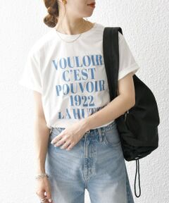 La Hutte:〈洗濯機可能〉デザイン ロゴ  プリント TEE