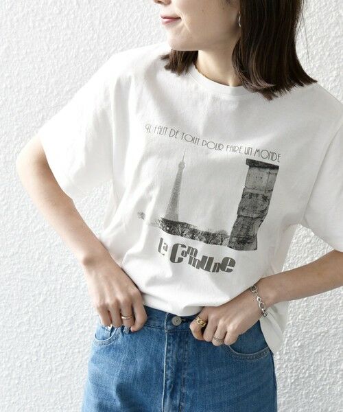SHIPS for women / シップスウィメン Tシャツ | 《予約》La Hutte:〈洗濯機可能〉デザイン ロゴ  プリント TEE | 詳細2