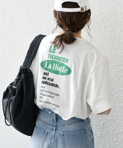 SHIPS for women / シップスウィメン Tシャツ | La Hutte:〈洗濯機可能〉ラウンドヘム ロゴ プリント TEE | 詳細3