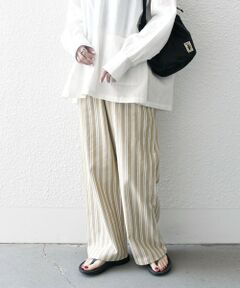 SHIPS / シップス その他パンツ | SHIPS any:〈洗濯機可能〉リネン ミックス ストライプ イージー ワイド パンツ