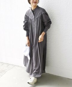 SHIPS / シップス ロング・マキシ丈ワンピース | SHIPS any:〈手洗い可能〉キャンブリック ヨーク ギャザー ワンピース