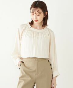 SHIPS / シップス シャツ・ブラウス | SHIPS Colors:〈洗濯機可能〉サテン ギャザー 9分袖 ブラウス