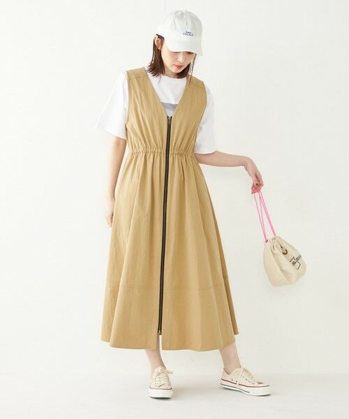 SHIPS / シップス ロング・マキシ丈ワンピース | SHIPS Colors:〈洗濯機可能〉フロントジップ ジャンパースカート◇ | 詳細11