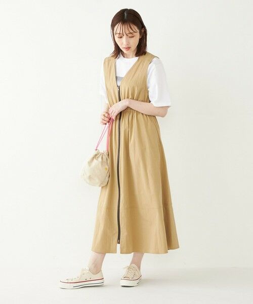 SHIPS for women / シップスウィメン ロング・マキシ丈ワンピース | SHIPS Colors:〈洗濯機可能〉フロントジップ ジャンパースカート◇ | 詳細14