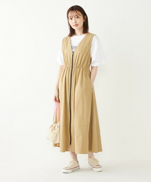 SHIPS for women / シップスウィメン ロング・マキシ丈ワンピース | SHIPS Colors:〈洗濯機可能〉フロントジップ ジャンパースカート◇ | 詳細15