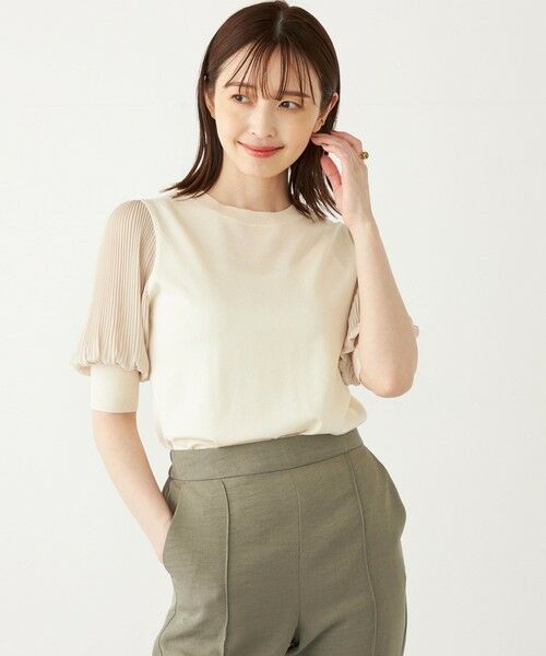 SHIPS / シップス ニット・セーター | SHIPS Colors:〈手洗い可能〉プリーツ コンビ 5分袖 ニット◇ | 詳細5