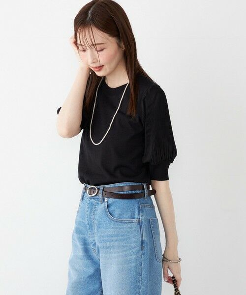 SHIPS / シップス ニット・セーター | SHIPS Colors:〈手洗い可能〉プリーツ コンビ 5分袖 ニット◇ | 詳細18