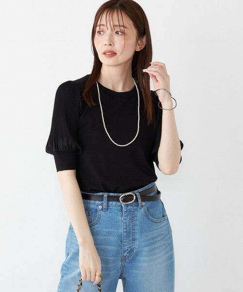 SHIPS / シップス ニット・セーター | SHIPS Colors:〈手洗い可能〉プリーツ コンビ 5分袖 ニット◇ | 詳細19