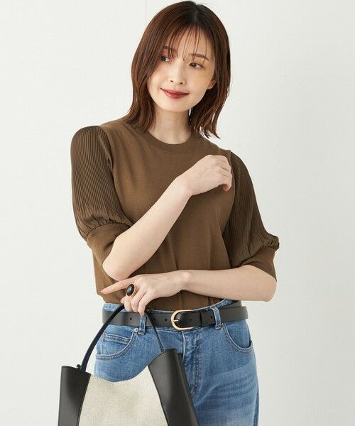 SHIPS / シップス ニット・セーター | SHIPS Colors:〈手洗い可能〉プリーツ コンビ 5分袖 ニット◇ | 詳細30