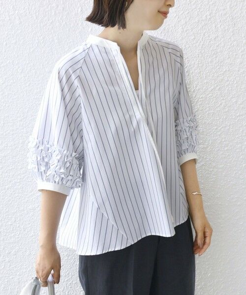 SHIPS / シップス シャツ・ブラウス | 【WEB限定】〈手洗い可能〉袖 フリル デザイン ブラウス | 詳細9