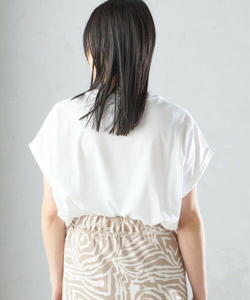 Courreges★プリンス オブ ウェールズ柄 半袖Tシャツ courreges (クレージュ) コットン シグネチャーコントラスト