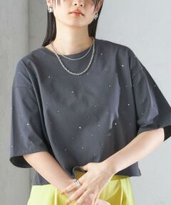 【WEB限定】〈手洗い可能〉ラインストーン ワイド TEE