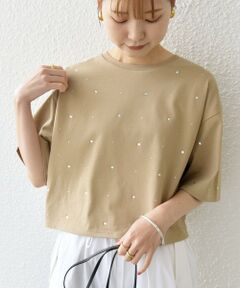 【WEB限定】〈手洗い可能〉ラインストーン ワイド TEE