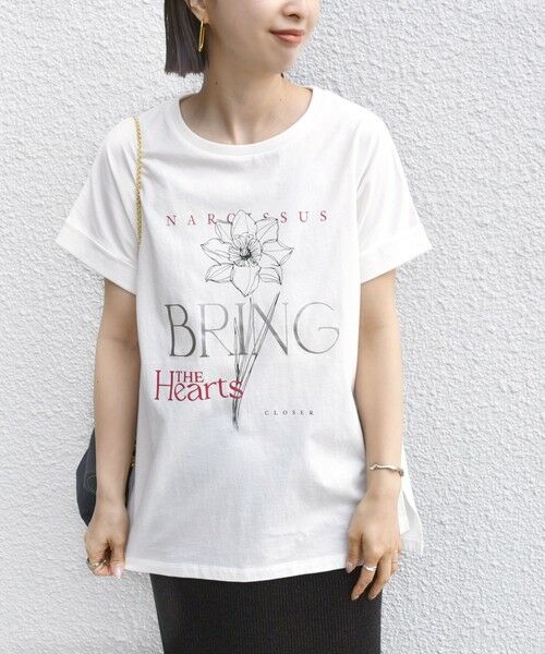 SHIPS / シップス Tシャツ | 【WEB限定】〈手洗い可能〉フラワー 箔 プリント ロゴ TEE | 詳細6