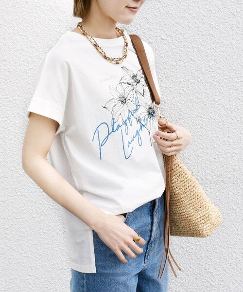 SHIPS / シップス Tシャツ | 【WEB限定】〈手洗い可能〉フラワー 箔 プリント ロゴ TEE | 詳細16