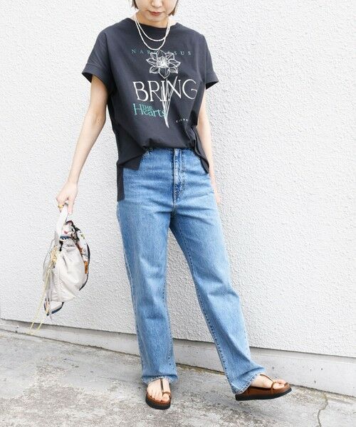 SHIPS / シップス Tシャツ | 【WEB限定】〈手洗い可能〉フラワー 箔 プリント ロゴ TEE | 詳細21