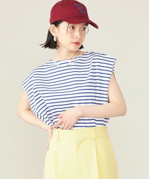 SHIPS for women / シップスウィメン Tシャツ | 《予約》SHIPS NINE CASE:スリーブレス ボーダー TEE ◆ | 詳細26