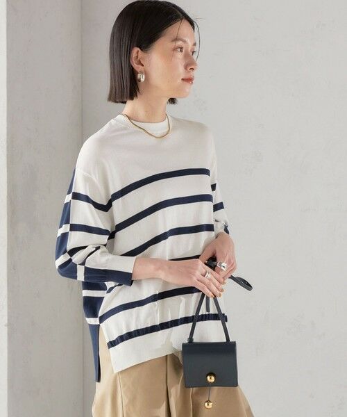 SHIPS for women / シップスウィメン ニット・セーター | SHIPS Primary Navy Label:SEAISLAND コットン ボーダー TEE | 詳細12