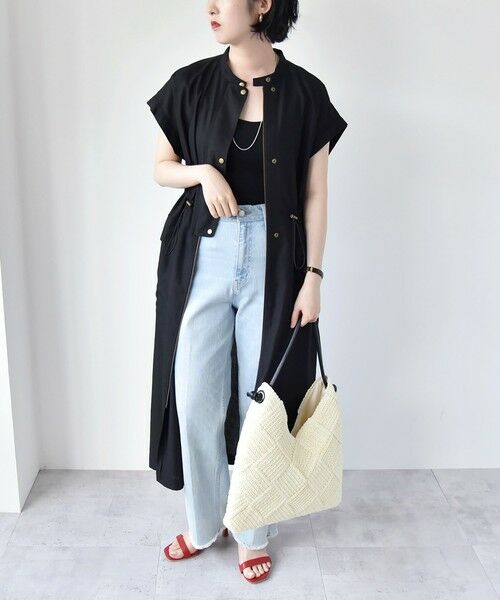 SHIPS / シップス ロング・マキシ丈ワンピース | quaranciel:〈洗濯機可能〉ドレッシー ワーク フレンチスリーブ ドロスト ワンピース | 詳細6