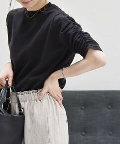 SHIPS / シップス その他トップス | quaranciel:〈手洗い可能〉ラミー ミックス クルーネック ギャザー プルオーバー