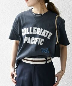 【SHIPS any別注】Collegiate Pacific:〈洗濯機可能〉V ガゼット プリント Tシャツ 24SS