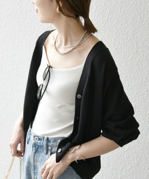 SHIPS / シップス カーディガン・ボレロ | SHIPS any:〈手洗い可能〉リネン ミックス Vネック ショート シアー カーディガン | 詳細21