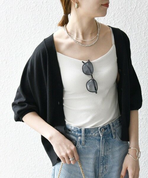 SHIPS / シップス カーディガン・ボレロ | SHIPS any:〈手洗い可能〉リネン ミックス Vネック ショート シアー カーディガン | 詳細24