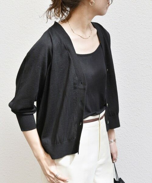 SHIPS / シップス カーディガン・ボレロ | SHIPS any:〈手洗い可能〉リネン ミックス Vネック ショート シアー カーディガン | 詳細27