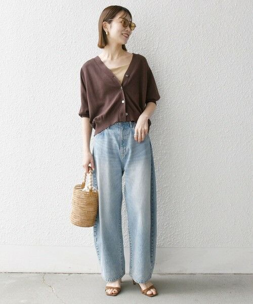 SHIPS / シップス カーディガン・ボレロ | SHIPS any:〈手洗い可能〉リネン ミックス Vネック ショート シアー カーディガン | 詳細11