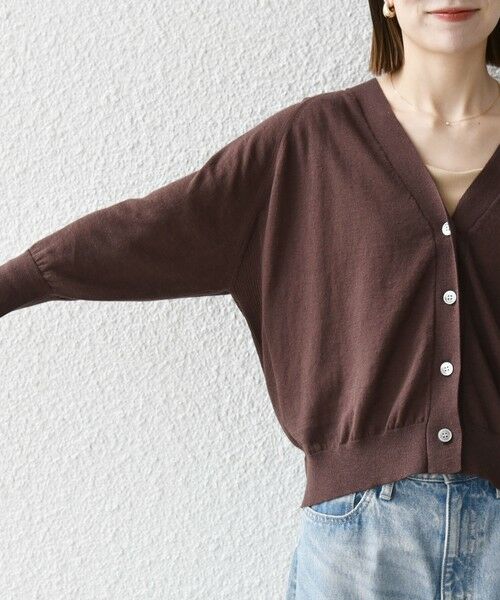 SHIPS / シップス カーディガン・ボレロ | SHIPS any:〈手洗い可能〉リネン ミックス Vネック ショート シアー カーディガン | 詳細25