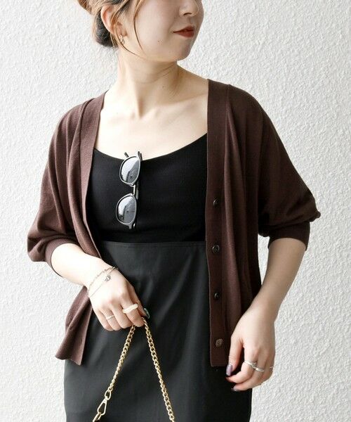 SHIPS / シップス カーディガン・ボレロ | SHIPS any:〈手洗い可能〉リネン ミックス Vネック ショート シアー カーディガン | 詳細5