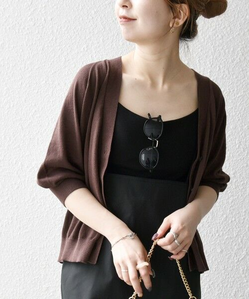 SHIPS / シップス カーディガン・ボレロ | SHIPS any:〈手洗い可能〉リネン ミックス Vネック ショート シアー カーディガン | 詳細8