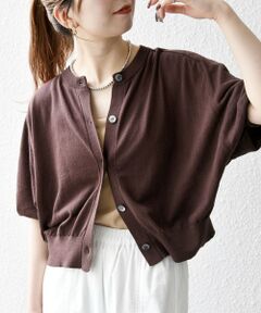 テチチ　Te'chichi スカラップ　五分袖　ボレロカーディガン　麻 リネン 新品テチチTe'chichi スカラップ五分袖ボレロカーディガン麻 リネン