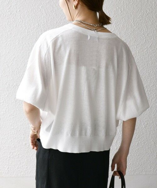 SHIPS for women / シップスウィメン カーディガン・ボレロ | SHIPS any:〈手洗い可能〉リネン ミックス ワイド パフ クルーネック シアー カーディガン | 詳細6