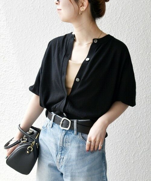 SHIPS for women / シップスウィメン カーディガン・ボレロ | SHIPS any:〈手洗い可能〉リネン ミックス ワイド パフ クルーネック シアー カーディガン | 詳細21