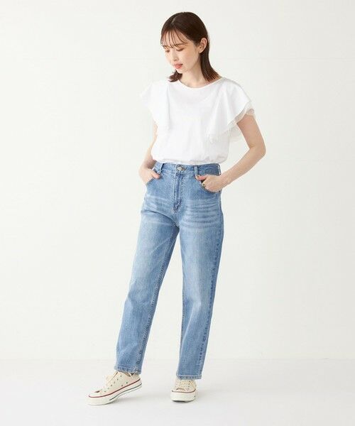 SHIPS for women / シップスウィメン カットソー | SHIPS Colors:チュール コンビ ラッフルスリーブ トップス◇ | 詳細10