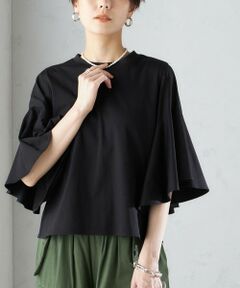 SHIPS / シップス Tシャツ | 〈手洗い可能〉PLA スムース シアー コンビ スリーブ プルオーバー