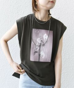 *【SHIPS別注】81BRANCA:ノースリーブ シアー フォト TEE ◇