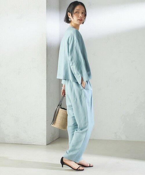セール】 SHIPS Primary Navy Label:麻 レーヨン イージー