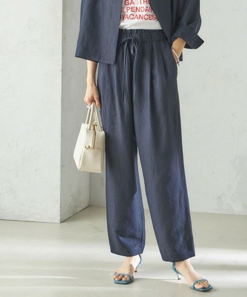 SHIPS for women/シップスウィメン SHIPS Primary Navy Label:麻 レーヨン イージー パンツ ネイビー 38 SHIPS for women/シップスウィメン SHIPS Primary Navy Label:麻 レーヨン イージー パンツ ネイビー 38