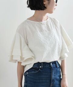 SHIPS / シップス シャツ・ブラウス | quaranciel:〈洗濯機可能〉サッカー ラッフル スリーブ ブラウス