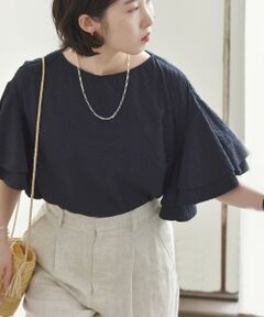 SHIPS / シップス シャツ・ブラウス | quaranciel:〈洗濯機可能〉サッカー ラッフル スリーブ ブラウス