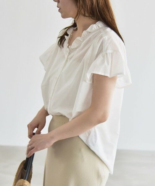SHIPS / シップス シャツ・ブラウス | quaranciel:〈手洗い可能〉コットン フリルネック フレアスリーブ ブラウス | 詳細12