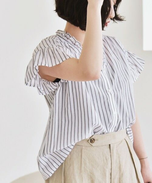 SHIPS / シップス シャツ・ブラウス | quaranciel:〈手洗い可能〉コットン フリルネック フレアスリーブ ブラウス | 詳細27