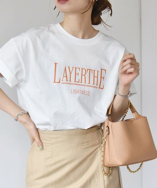 SHIPS for women / シップスウィメン Tシャツ | quaranciel:〈洗濯機可能〉クルーネック コットン ロゴ プリント TEE | 詳細7